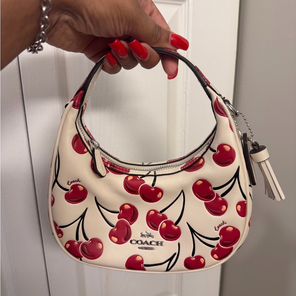 Coach Cream and Red Cherry Mini Bag